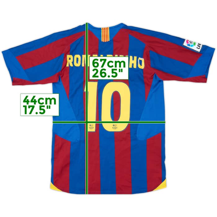2005-06 Barcelona Home Shirt Ronaldinho #10 - 5/10 - (L.Boys)