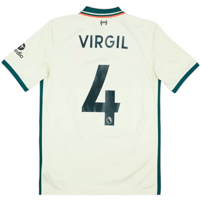 2021-22 Liverpool Away Shirt Virgil #4 - 7/10 - (XL.Boys)