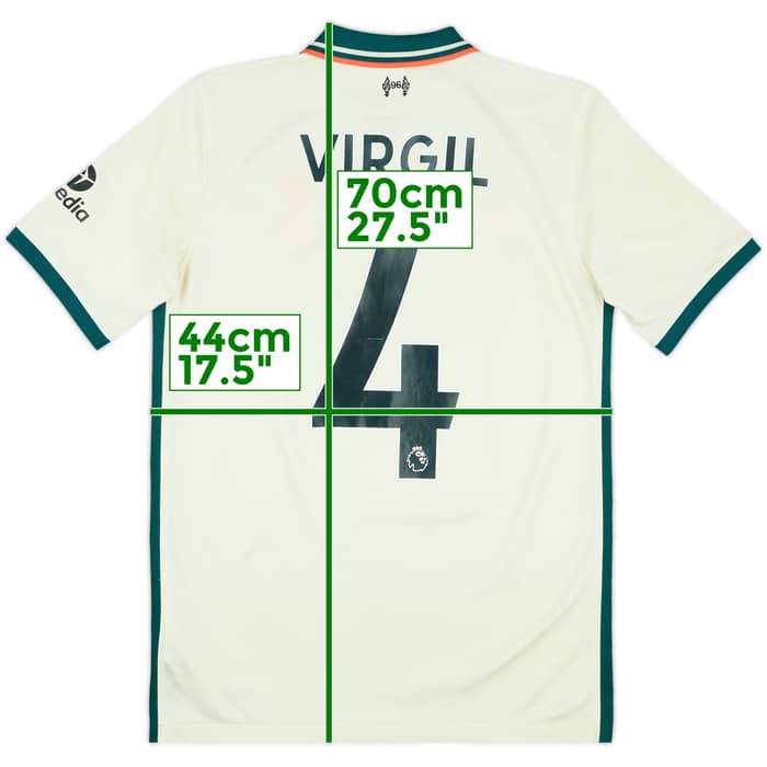 2021-22 Liverpool Away Shirt Virgil #4 - 7/10 - (XL.Boys)