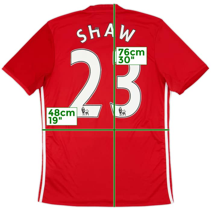 2016-17 Manchester United Home Shirt Shaw #23 - 8/10 - (M)