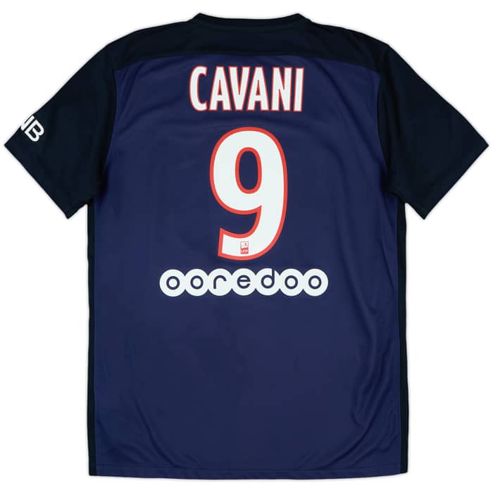 2015-16 Paris Saint-Germain Home Shirt Cavani #9 - 7/10 - (M)