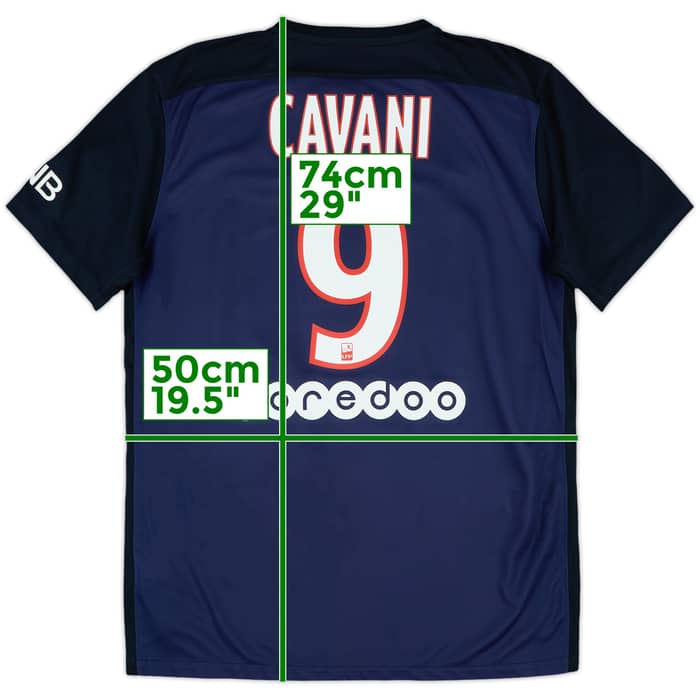 2015-16 Paris Saint-Germain Home Shirt Cavani #9 - 7/10 - (M)