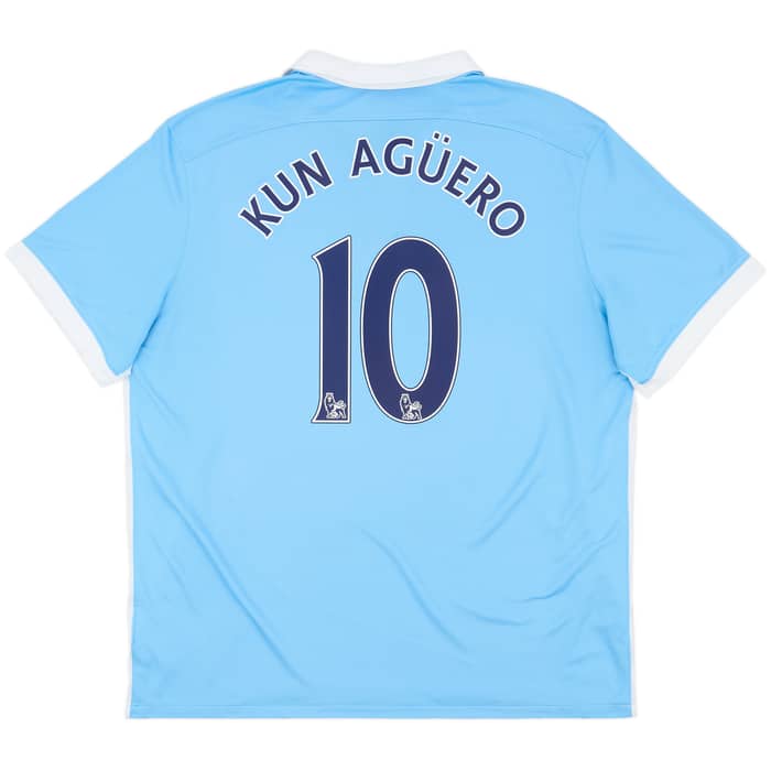 2015-16 Manchester City Home Shirt Kun Aguero #10 - 9/10 - (XXL)