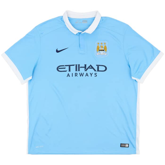 2015-16 Manchester City Home Shirt Kun Aguero #10 - 9/10 - (XXL)