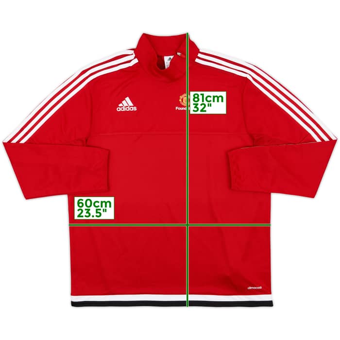 2015-16 Manchester United Foundation adidas 1/4 Zip Drill Top - 9/10 - (XL)