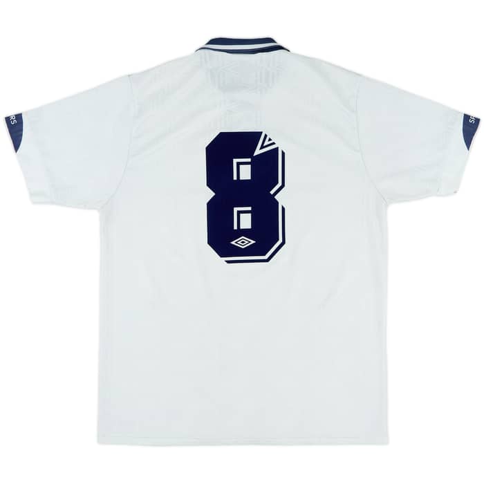 1991-93 Tottenham Home Shirt #8 (Gascoigne) - 8/10 - (XL)