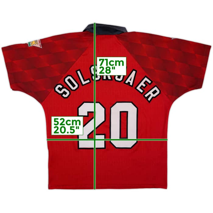 1996-98 Manchester United Home Shirt Solskjaer #20 - 6/10 - (M)