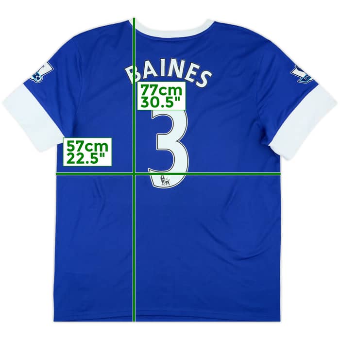 2012-13 Everton Home Shirt Baines #3 - 7/10 - (XL)