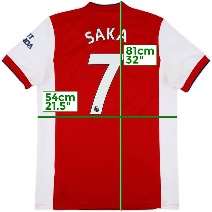2021-22 Arsenal Home Shirt Saka #7 - 9/10 - (L)