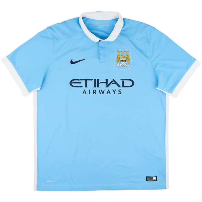 2015-16 Manchester City Home Shirt Silva #21 - 8/10 - (XL)