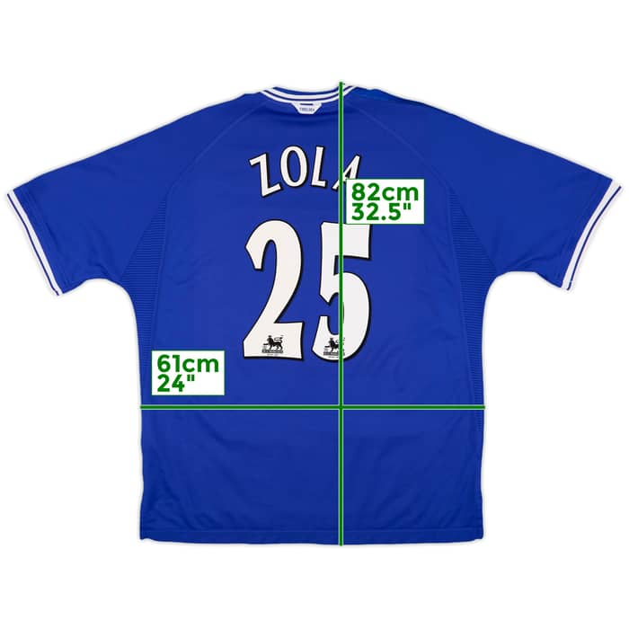 1999-01 Chelsea Home Shirt Zola #25 - 10/10 - (XXL)