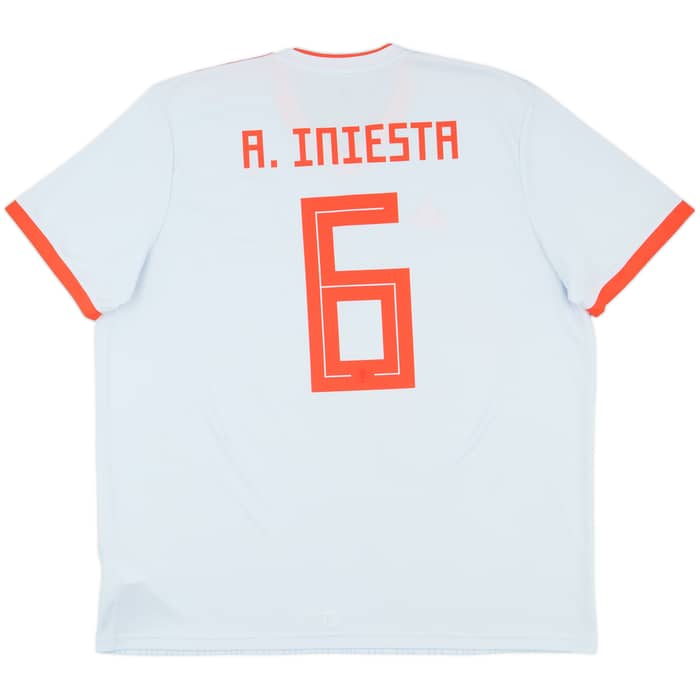 2018-19 Spain Away Shirt A.Iniesta #6 - 9/10 - (XXL)