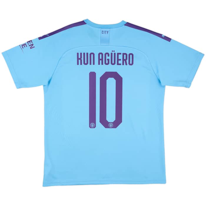 2019-20 Manchester City Home Shirt Kun Aguero #10 - 8/10 - (L)