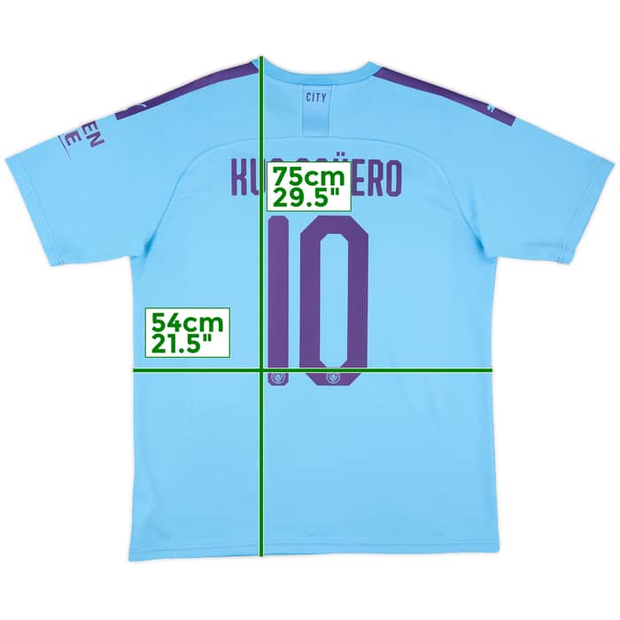 2019-20 Manchester City Home Shirt Kun Aguero #10 - 8/10 - (L)