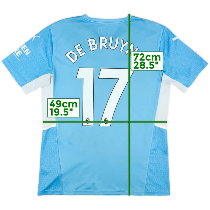 2021-22 Manchester City Home Shirt De Bruyne #17 - 8/10 - (M)