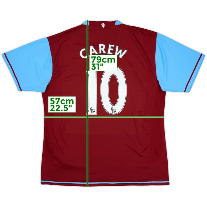 2007-08 Aston Villa Home Shirt Carew #10 - 8/10 - (XL)