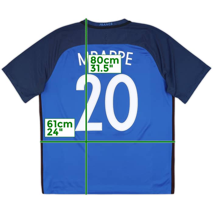 2016-17 France Home Shirt Mbappe #20 - 8/10 - (XL)