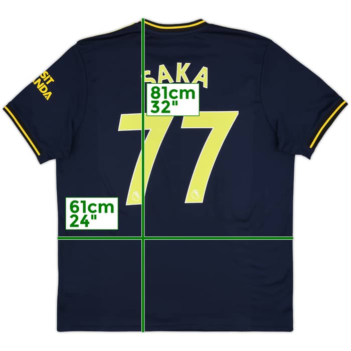 2019-20 Arsenal Third Shirt Saka #77 - 9/10 - (XL)