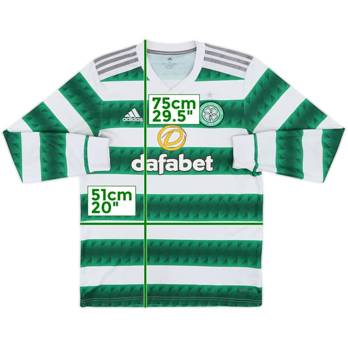 2022-23 Celtic Home L/S Shirt - 6/10 - (M)