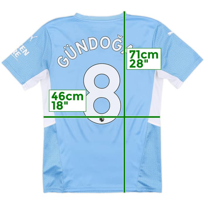 2021-22 Manchester City Home Shirt Gundogan #8 - 8/10 - (S)