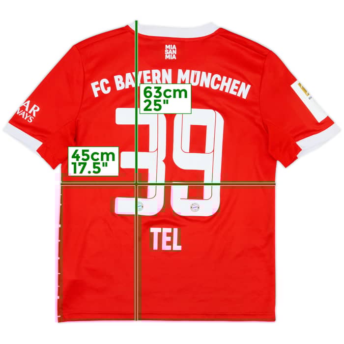 2022-23 Bayern Munich Home Shirt Tel #39 - 7/10 - (L.Boys)