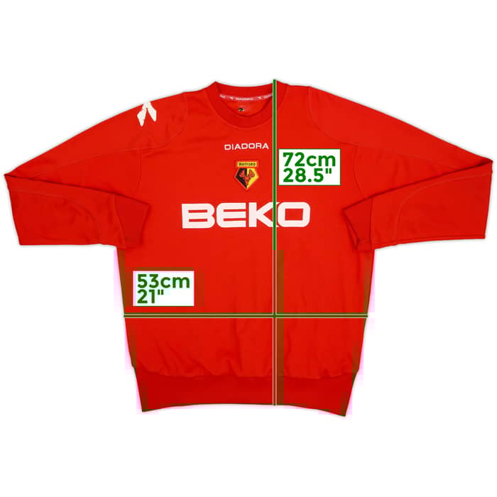 2007-08 Watford Diadora Sweat Top - 8/10 - (XL)