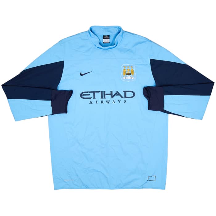 2013-14 Manchester City Nike 1/4 Zip Drill Top - 9/10 - (XXL)