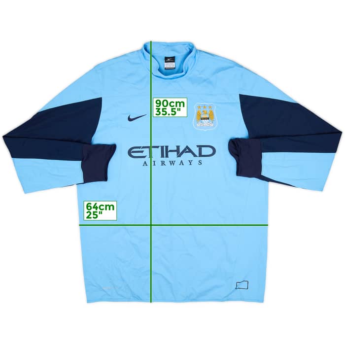 2013-14 Manchester City Nike 1/4 Zip Drill Top - 9/10 - (XXL)
