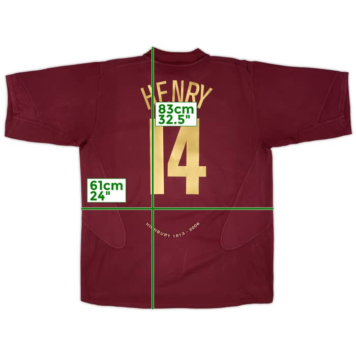 2005-06 Arsenal Home Shirt Henry #14 - 6/10 - (XXL)