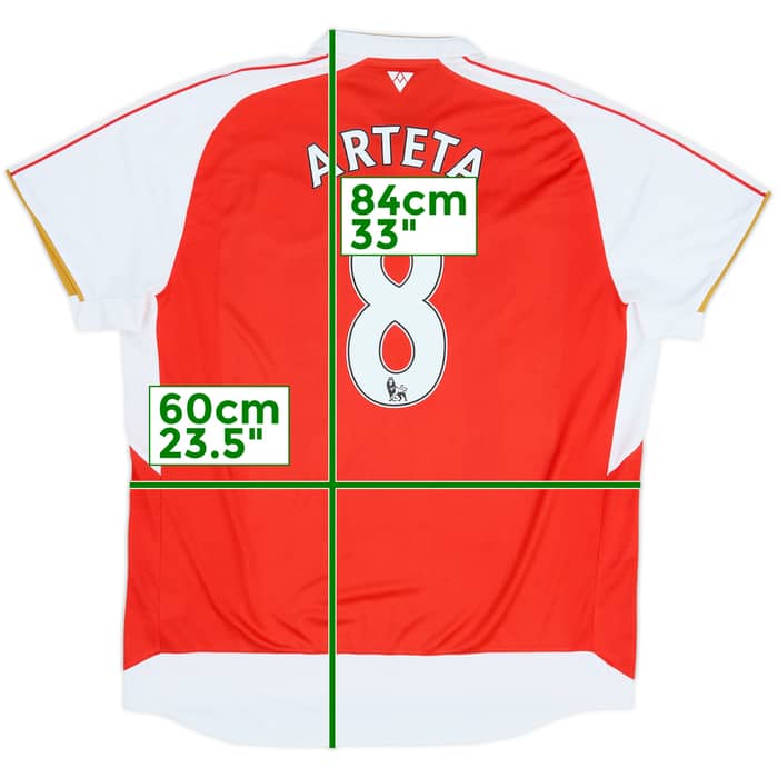 Camiseta de local del Arsenal 2015-16 Arteta #8 - 6/10 - (XXL)