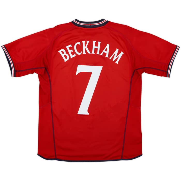 2002-04 England Away Shirt Beckham #7 - 7/10 - (L)