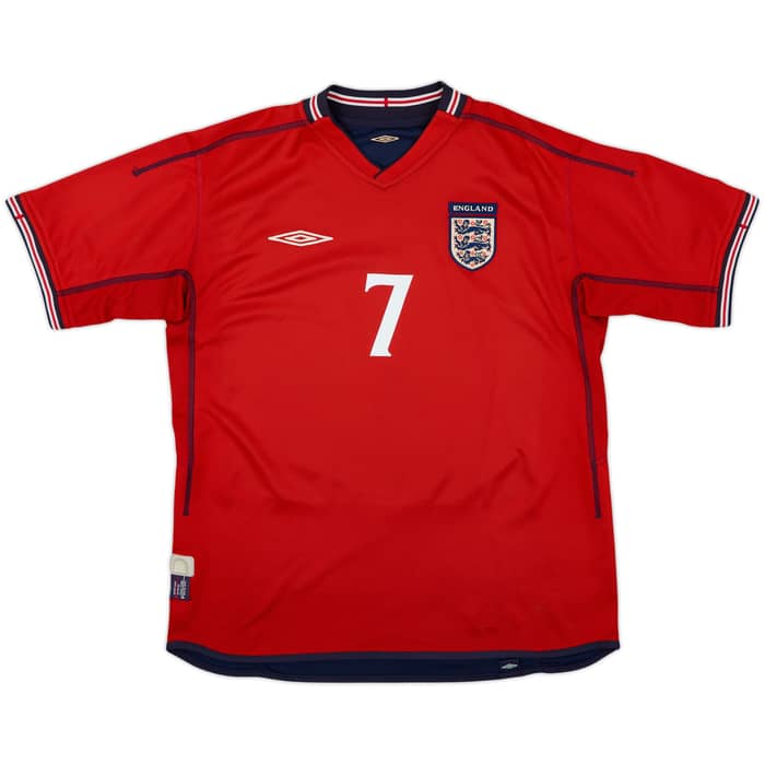 2002-04 England Away Shirt Beckham #7 - 7/10 - (L)
