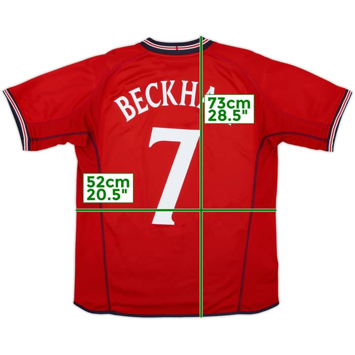 2002-04 England Away Shirt Beckham #7 - 7/10 - (L)