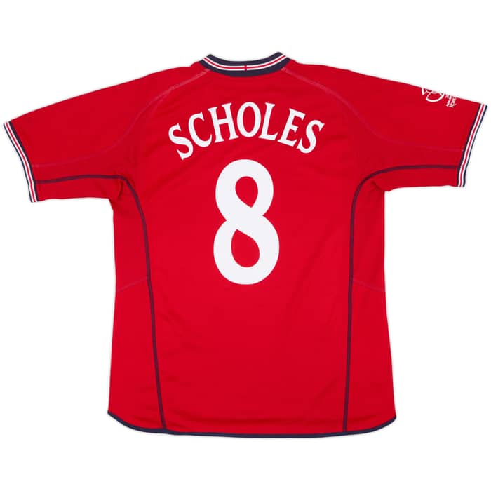 2002-04 Inglaterra Camiseta Visitante Scholes #8 - 8/10 - (L)