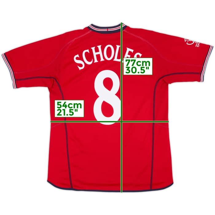 2002-04 Inglaterra Camiseta Visitante Scholes #8 - 8/10 - (L)