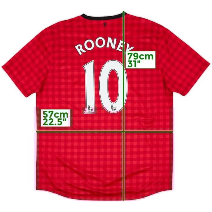 2012-13 Manchester United Home Shirt Rooney #10 - 6/10 - (XL)