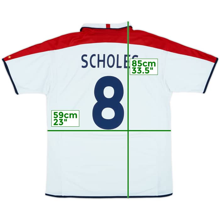 2003-05 England Home Shirt Scholes #8 - 6/10 - (XL)