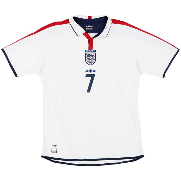 2003-05 England Home Shirt Beckham #7 - 5/10 - (L)