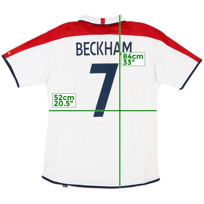 2003-05 England Home Shirt Beckham #7 - 5/10 - (L)
