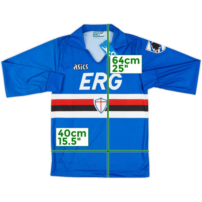 1990-92 Sampdoria Home L/S Shirt (M.Boys)