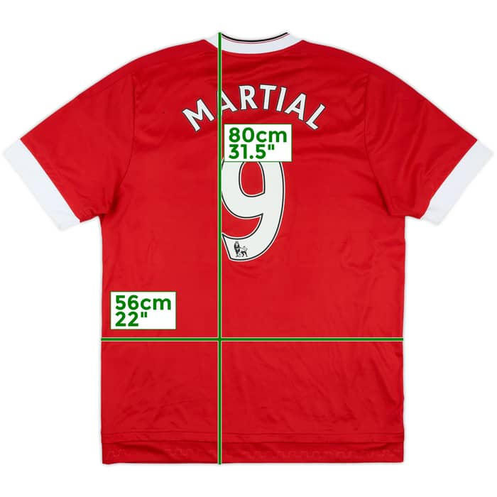 2015-16 Manchester United Signed Home Shirt Martial #9 - 8/10 - (L)