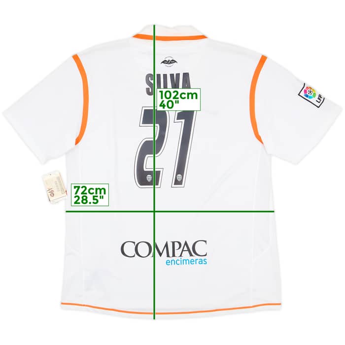 2007-08 Valencia Home Shirt Silva #21 (XXL)