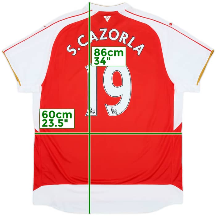 2015-16 Arsenal Home Shirt S.Cazorla #19 (XXL)