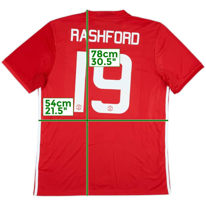 2016-17 Manchester United Home Shirt Rashford #19 (L)