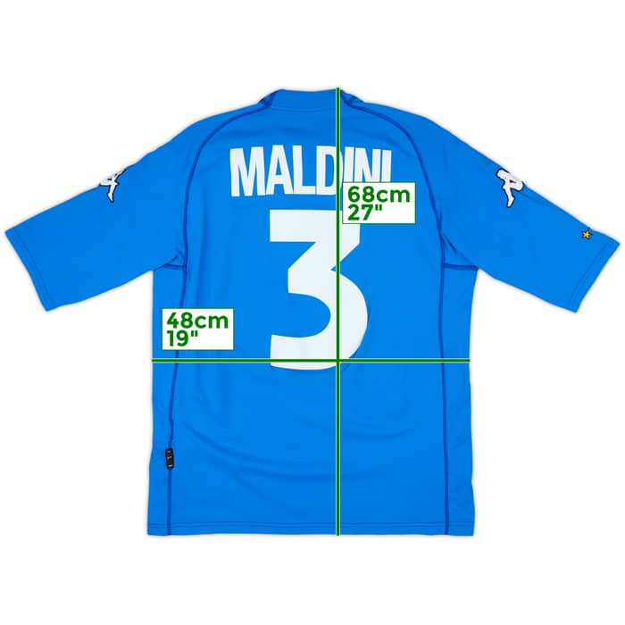 2002 Italy Home Shirt Maldini #3 (L)