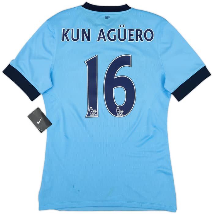 2014-15 Manchester City Authentic Home Shirt Kun Aguero #16 (M)