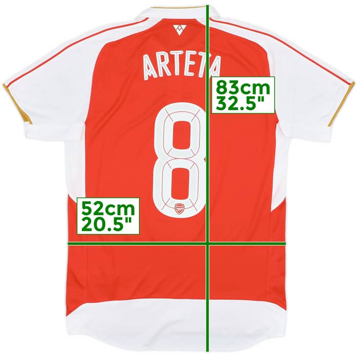2015-16 Arsenal Home Shirt Arteta #8 (M)