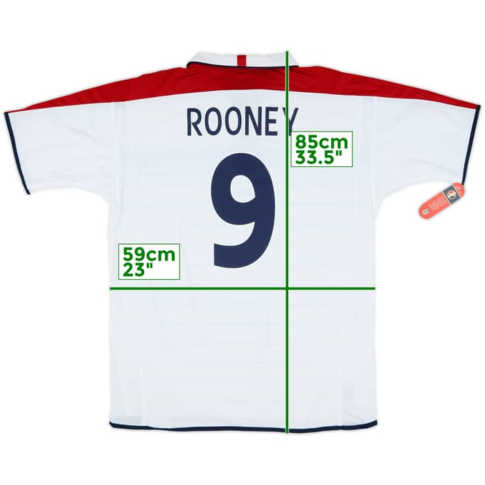 2003-05 England Home Shirt Rooney #9 (XL)