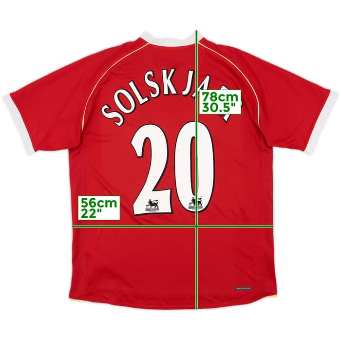 2006-07 Manchester United Home Shirt Solskjaer #20 - 5/10 - (L)