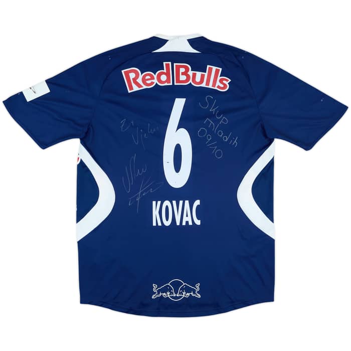 2008-09 Red Bull Salzburg Squad Signed Away Shirt Kovac #6 - 6/10 - (L)